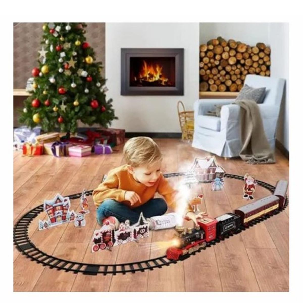 GENERICO - Tren Navideño para Arbol De Calidad GRANDE  PISTA