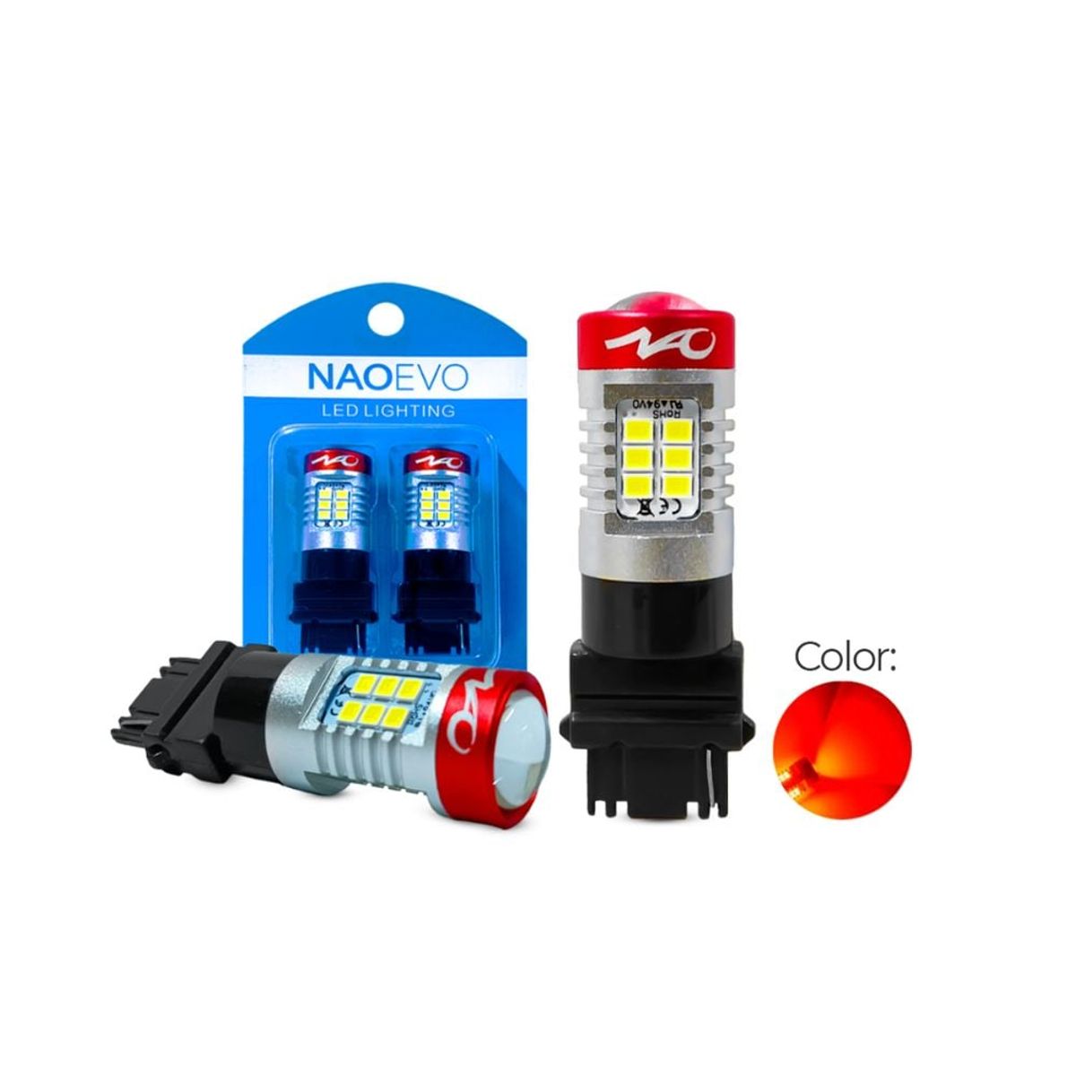 NAOEVO - Led Señal N5 T25 3157 2.000LM Luz Roja NAOEVO