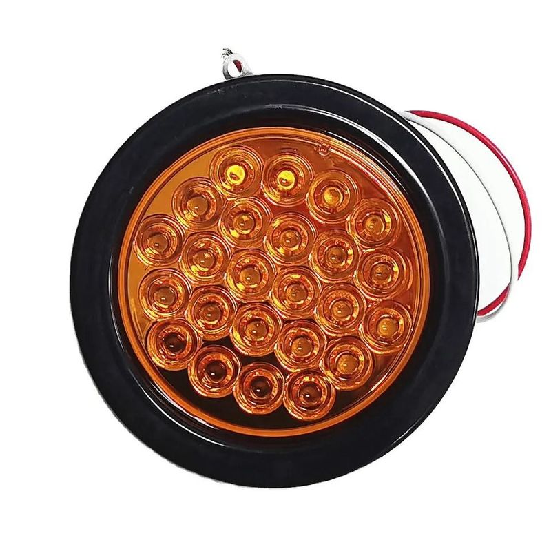 GENERICO - Faro Posterior 24 Led Redondo Multivoltaje Ámbar
