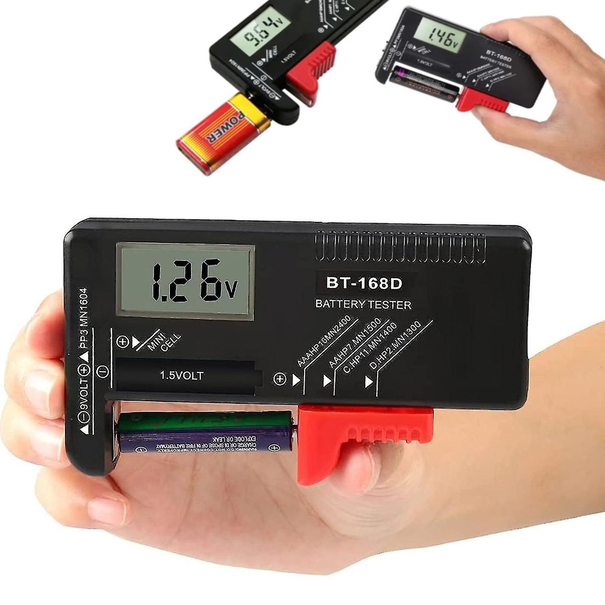 GENERICO - Probador de pilas Digital Medidor de Voltaje