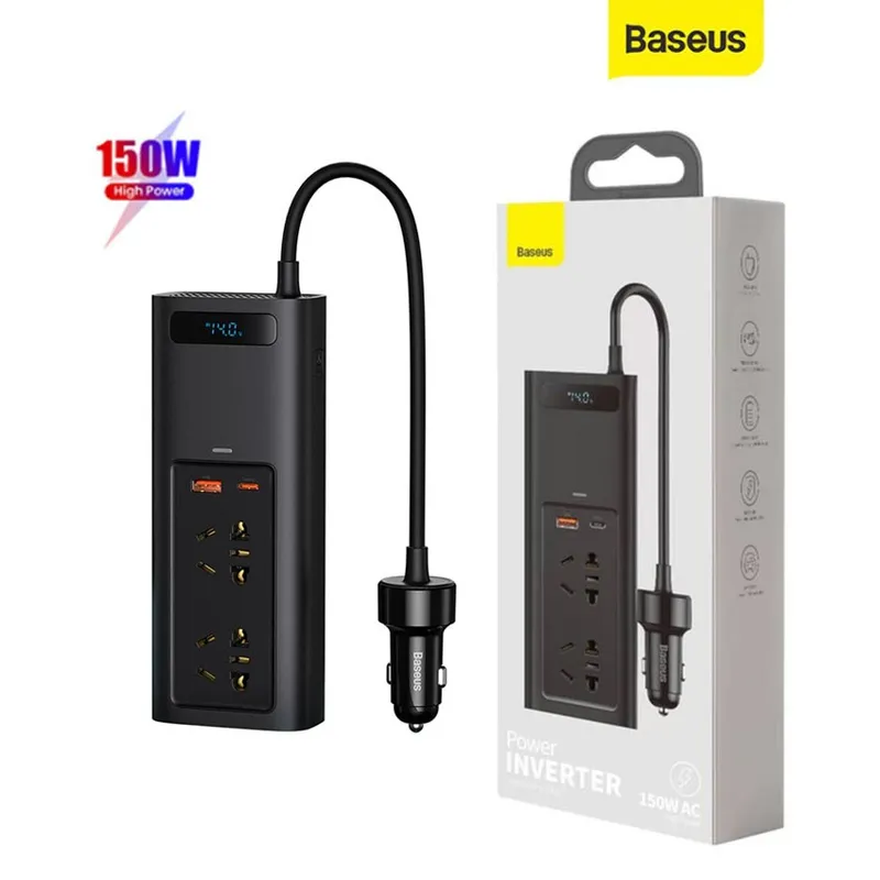 BASEUS - Baseus Inversor de Corriente 150W para Auto