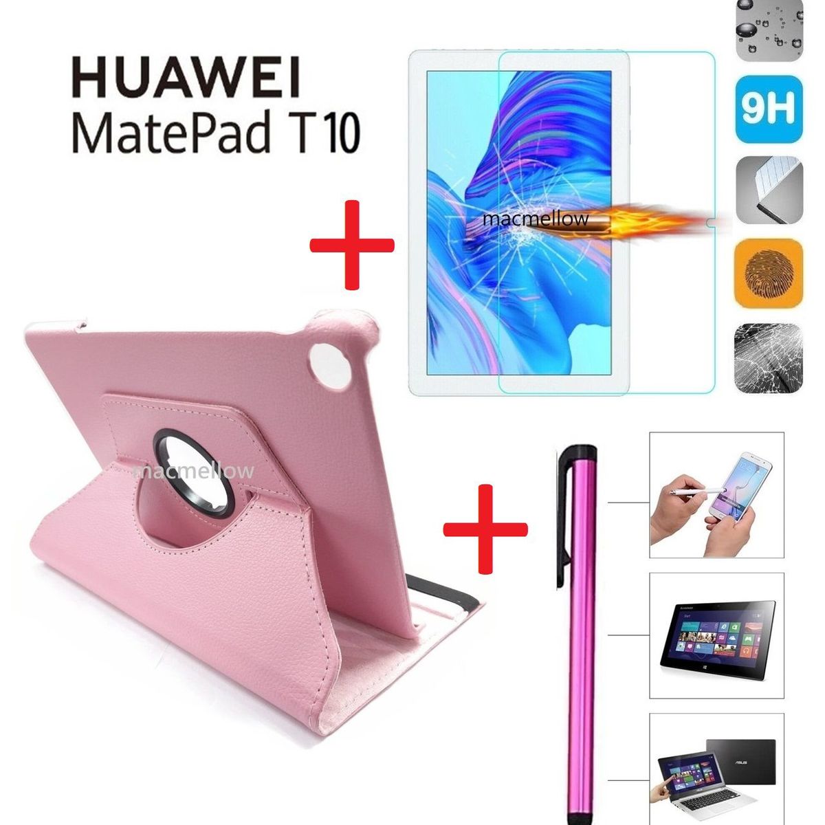 GENERICO - Funda + Mica + Lapiz para Huawei MatePad T 10 9.7" Protector Case