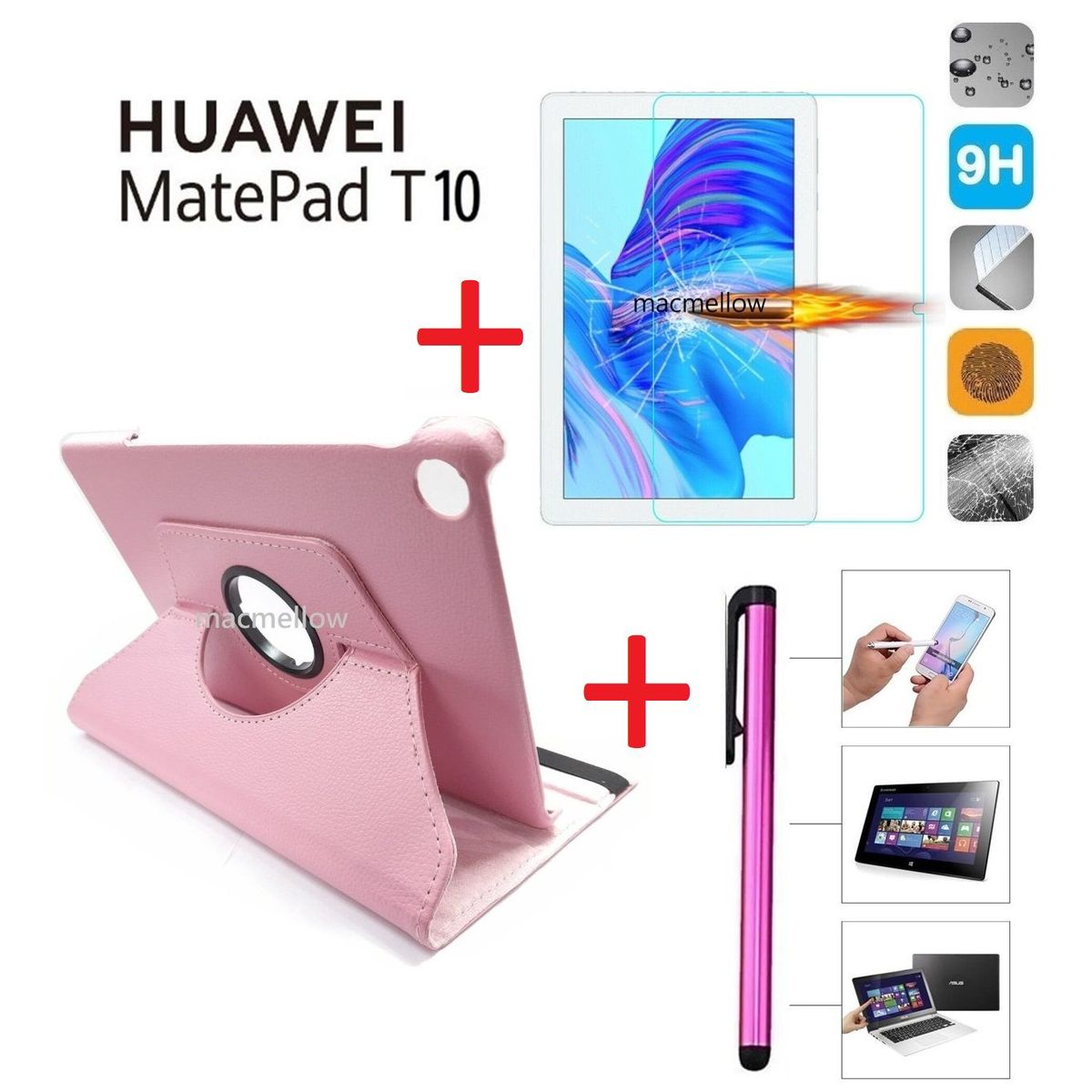 GENERICO - Funda + Mica + Lapiz para Huawei MatePad T 10 9.7" Protector Case