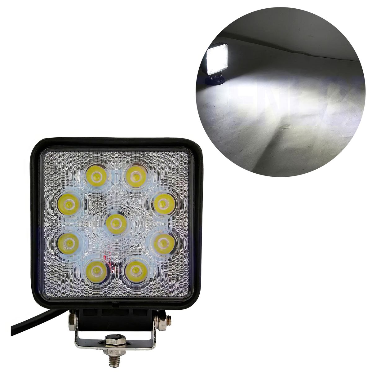 GENERICO - Faro Pirata LED9 Cuadrado Blanco