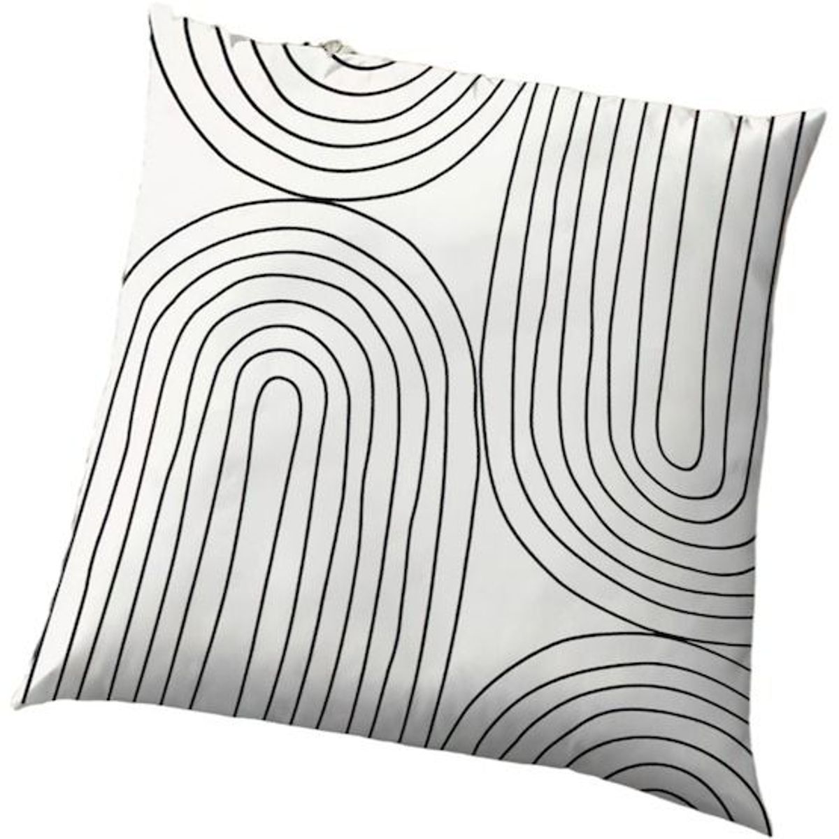 GENERICO - Funda Minimalista Rayas Blanco Y Negro Abstracto Blanco 40x40 Cm