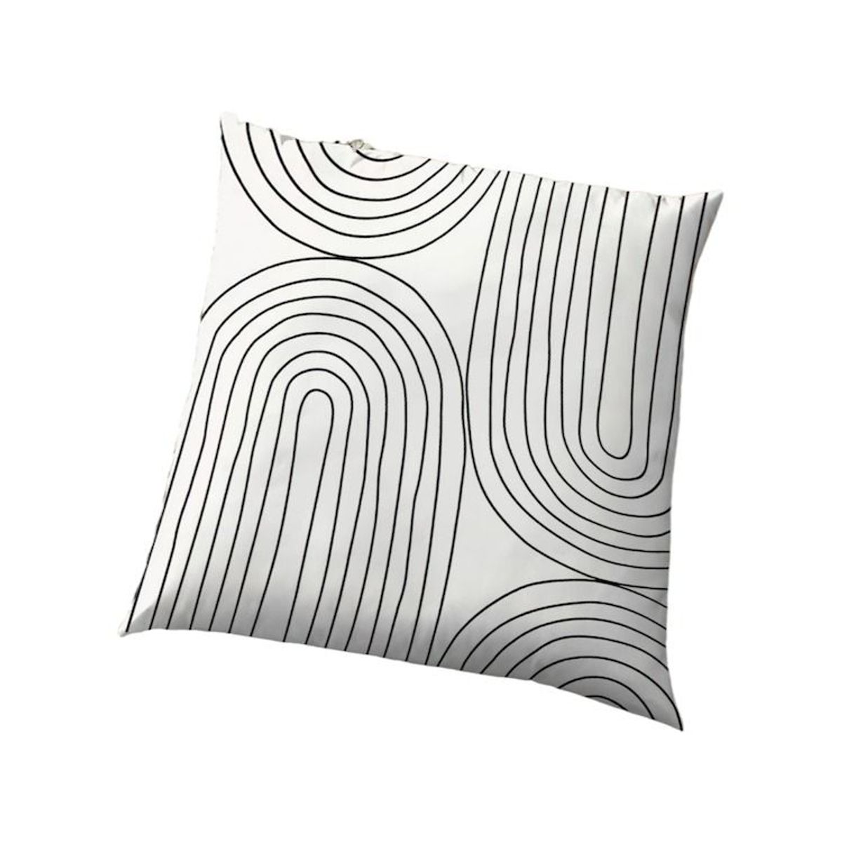 GENERICO - Funda Minimalista Rayas Blanco Y Negro Abstracto Blanco 40x40 Cm