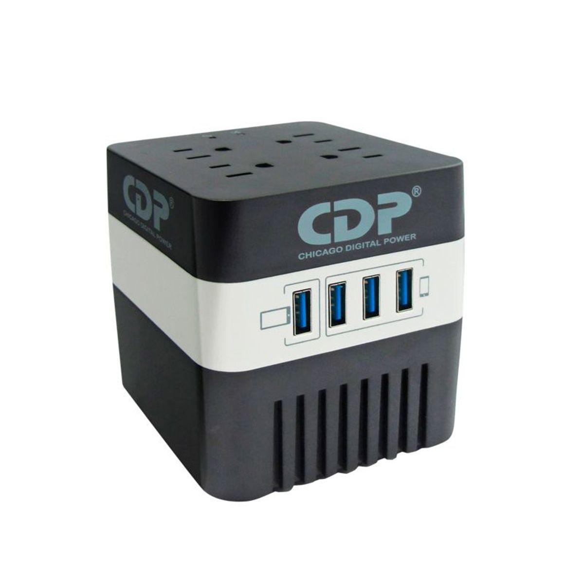 CDP - ESTABILIZADOR CDP RU-AVR604I 600VA/300W 4 SALIDAS 4 PUERTOS USB