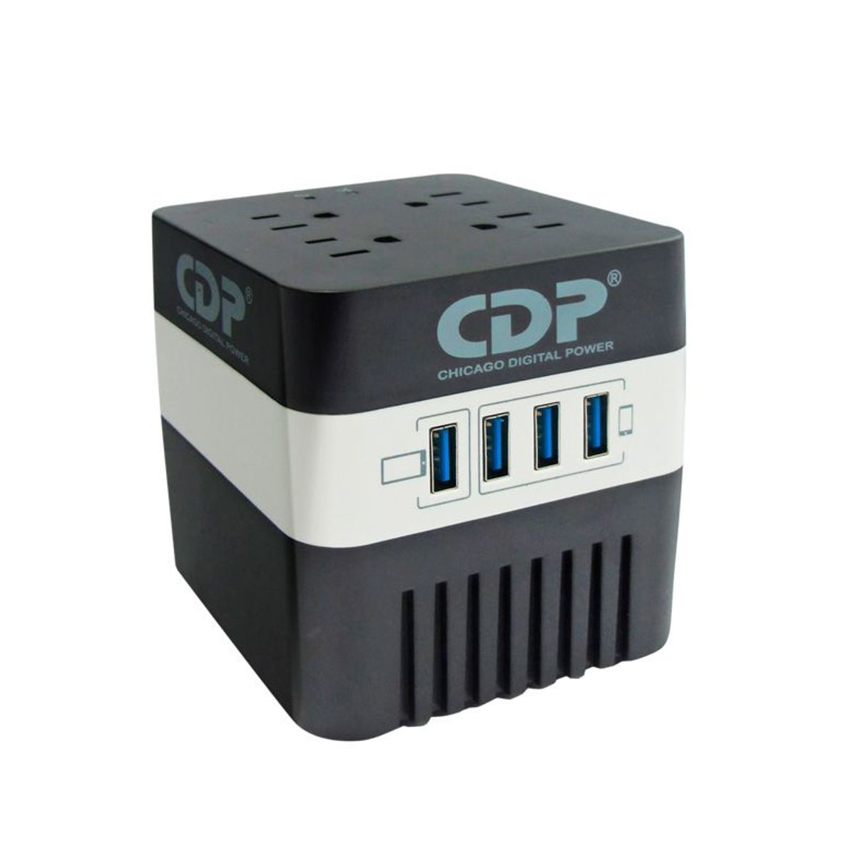 CDP - ESTABILIZADOR CDP RU-AVR604I 600VA/300W 4 SALIDAS 4 PUERTOS USB