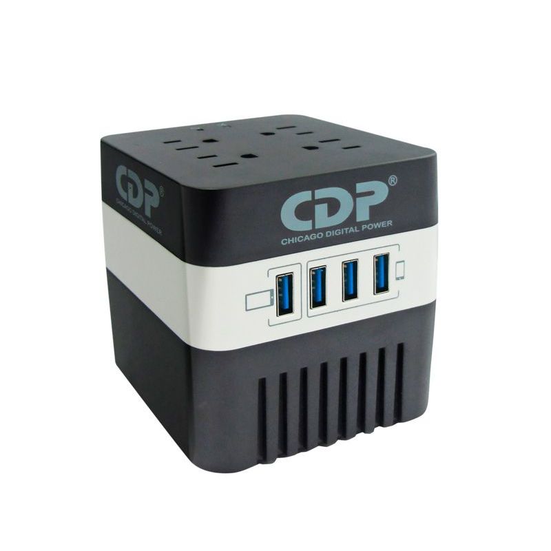CDP - ESTABILIZADOR CDP RU-AVR604I 600VA/300W 4 SALIDAS 4 PUERTOS USB