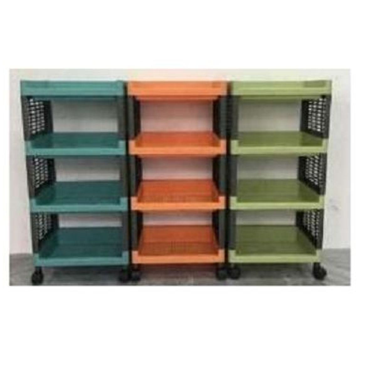 GENERICO - Carro Coche de Almacenamiento con Ruedas 4 Niveles Verde