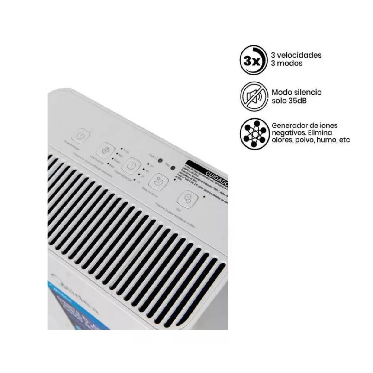 MIDEA - Purificador De Aire Midea Filtro Hepa Silencioso 50 W