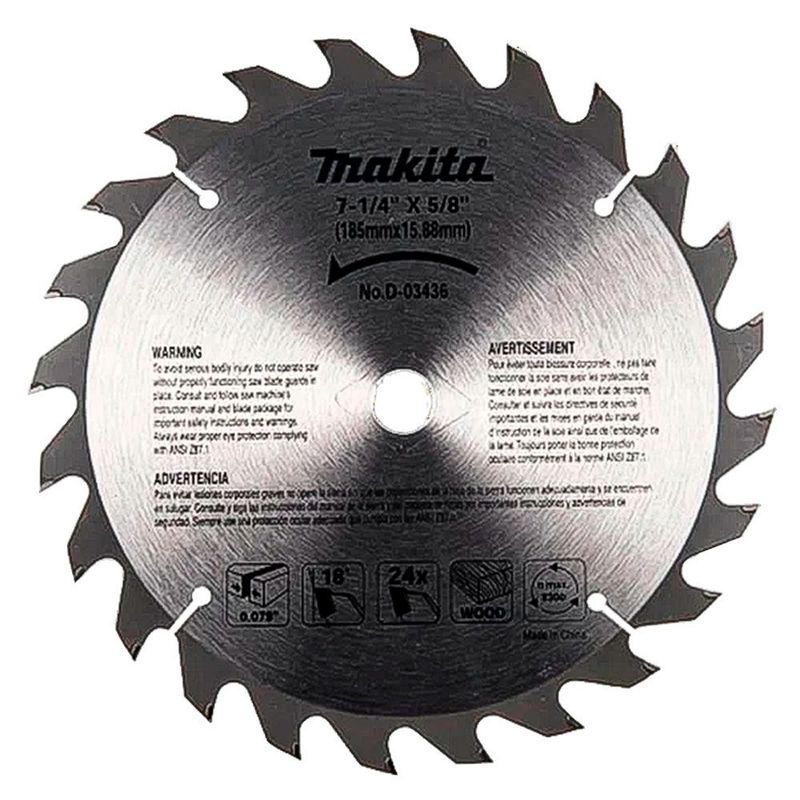 MAKITA - Disco Sierra Circular para Madera Makita D-03436 7-1/4″ x 24 Dientes