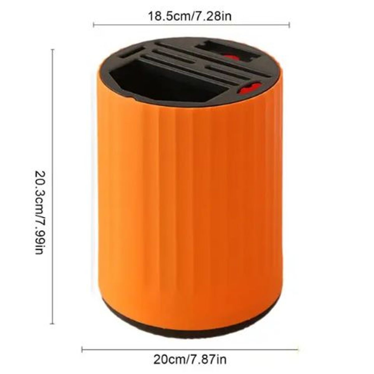 GENERICO - Soporte giratorio para utensilios cuchillos de cocina naranja