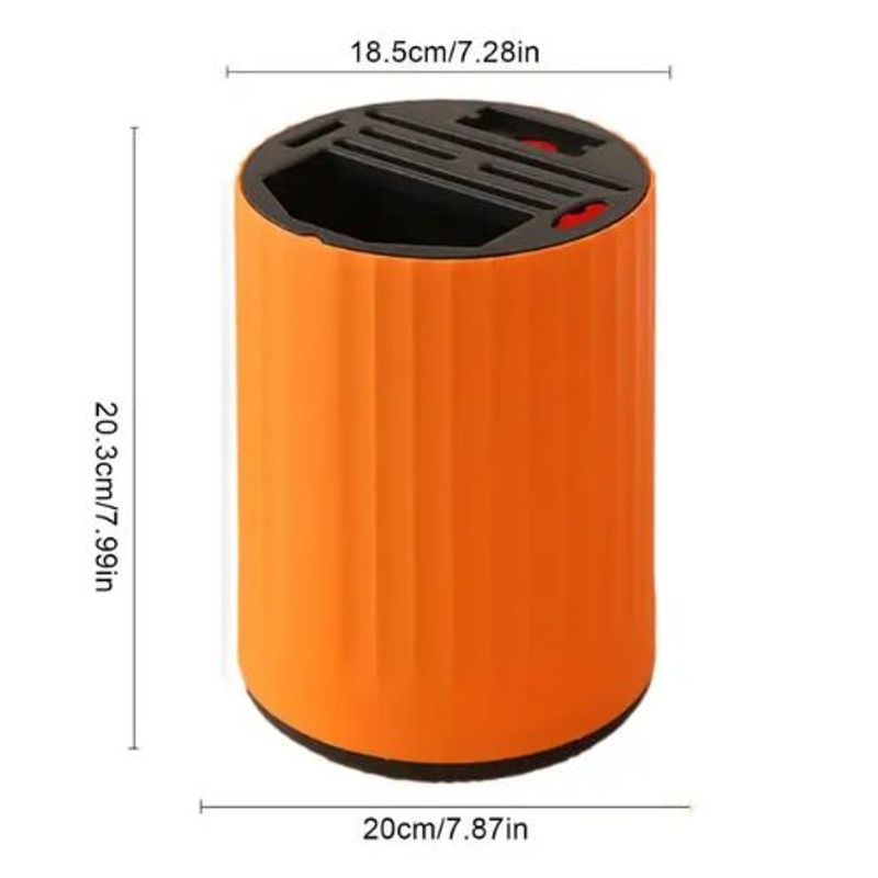 GENERICO - Soporte giratorio para utensilios cuchillos de cocina naranja