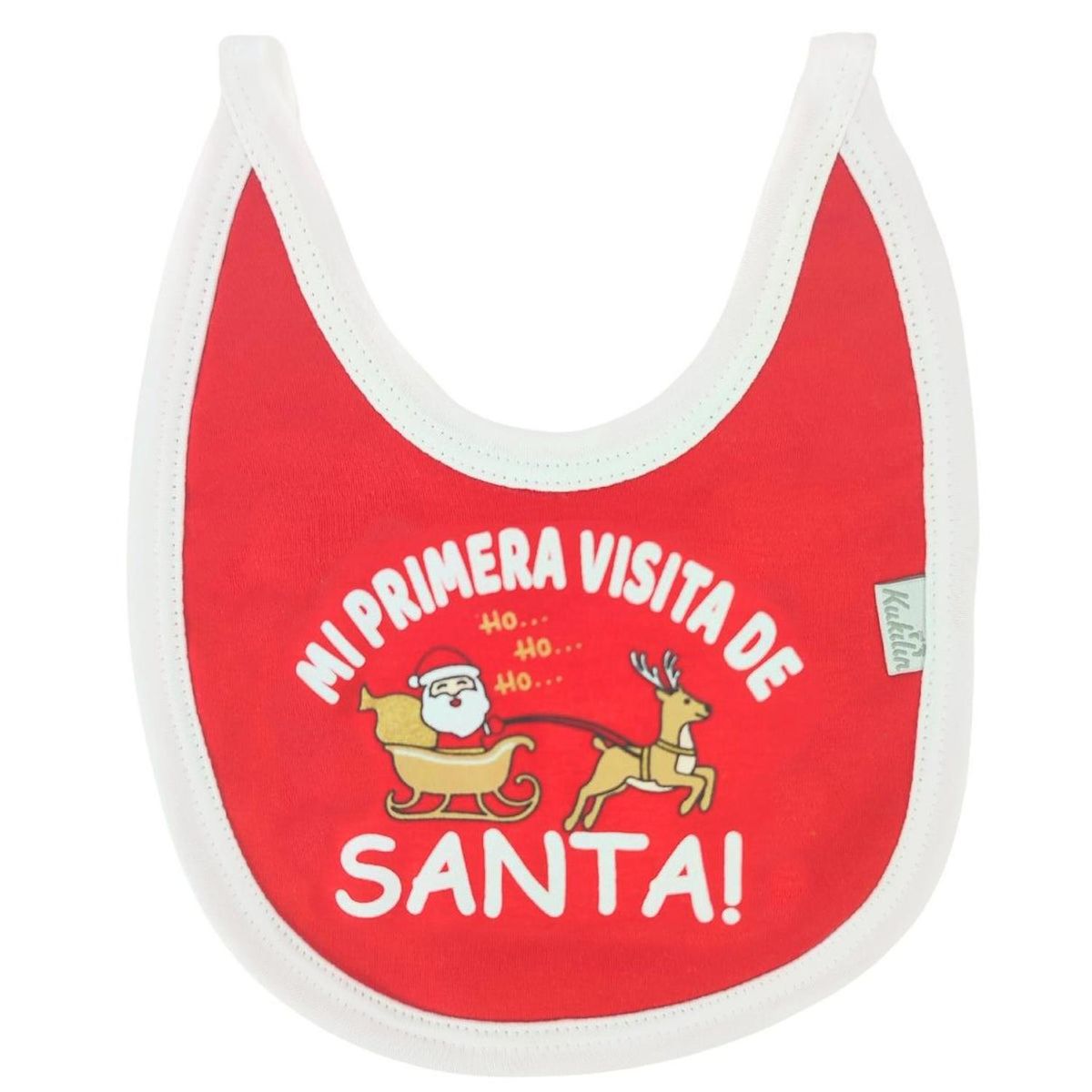 GENERICO - Babero Navideño - Mi primera visita de Santa Hohoho- Algodón