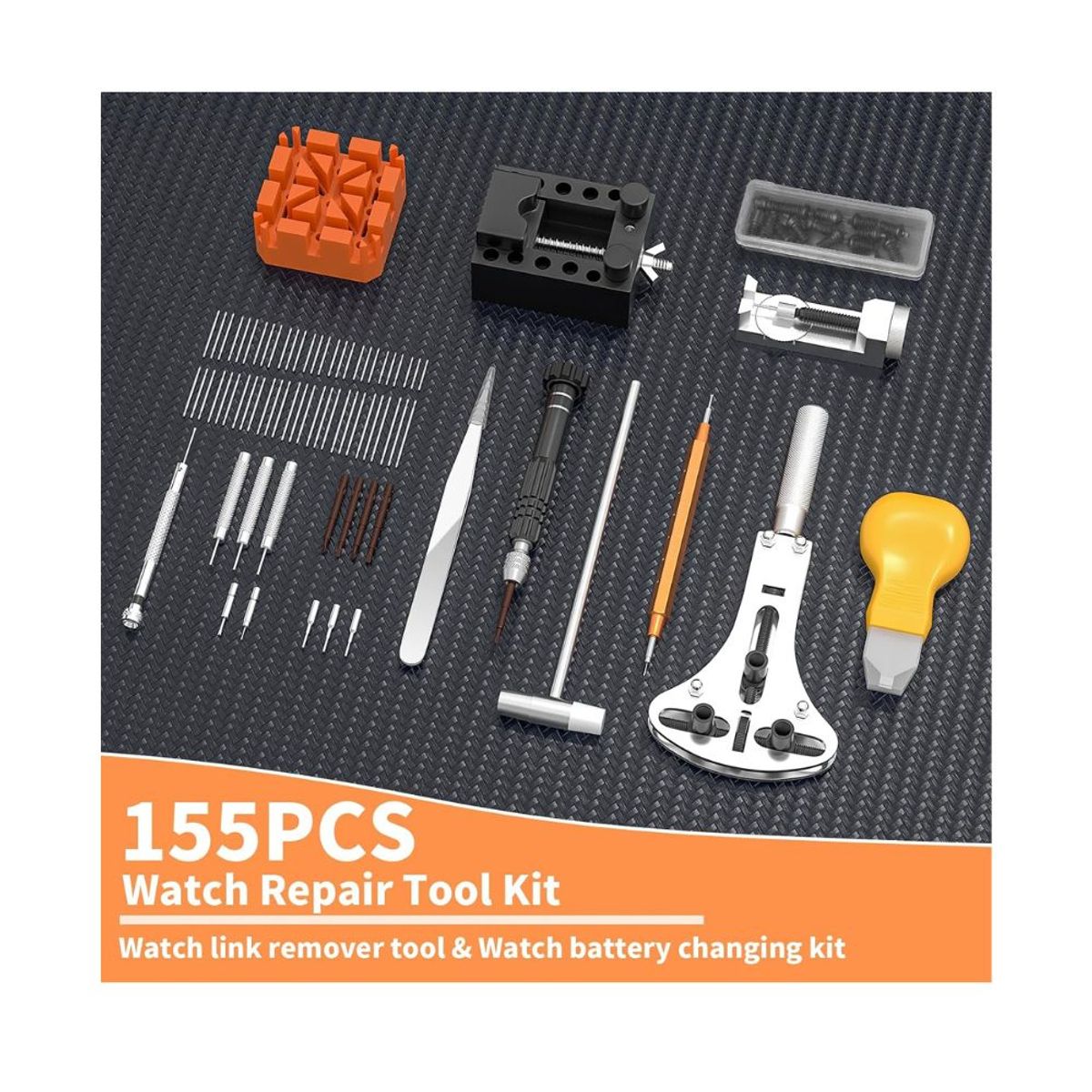 GENERICO - Kit Reparación Relojes Completo Herramientas Mantenimiento