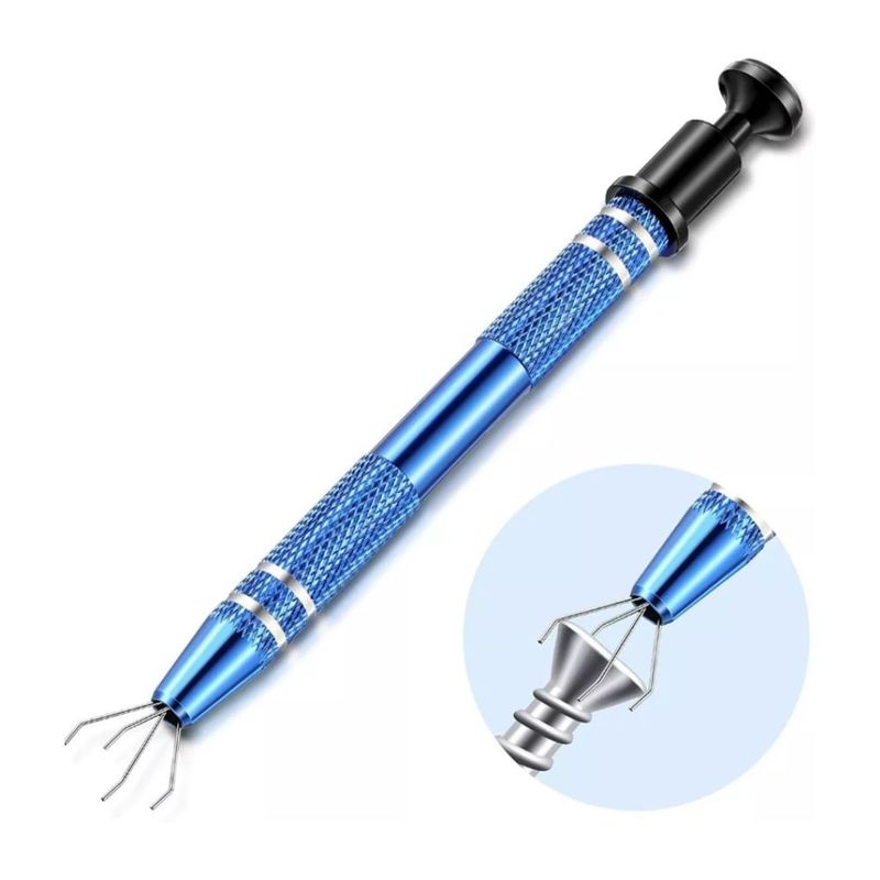 GENERICO - Pinza 4 Puntas Gema Joyería Placa Precisión Técnico Aluminio