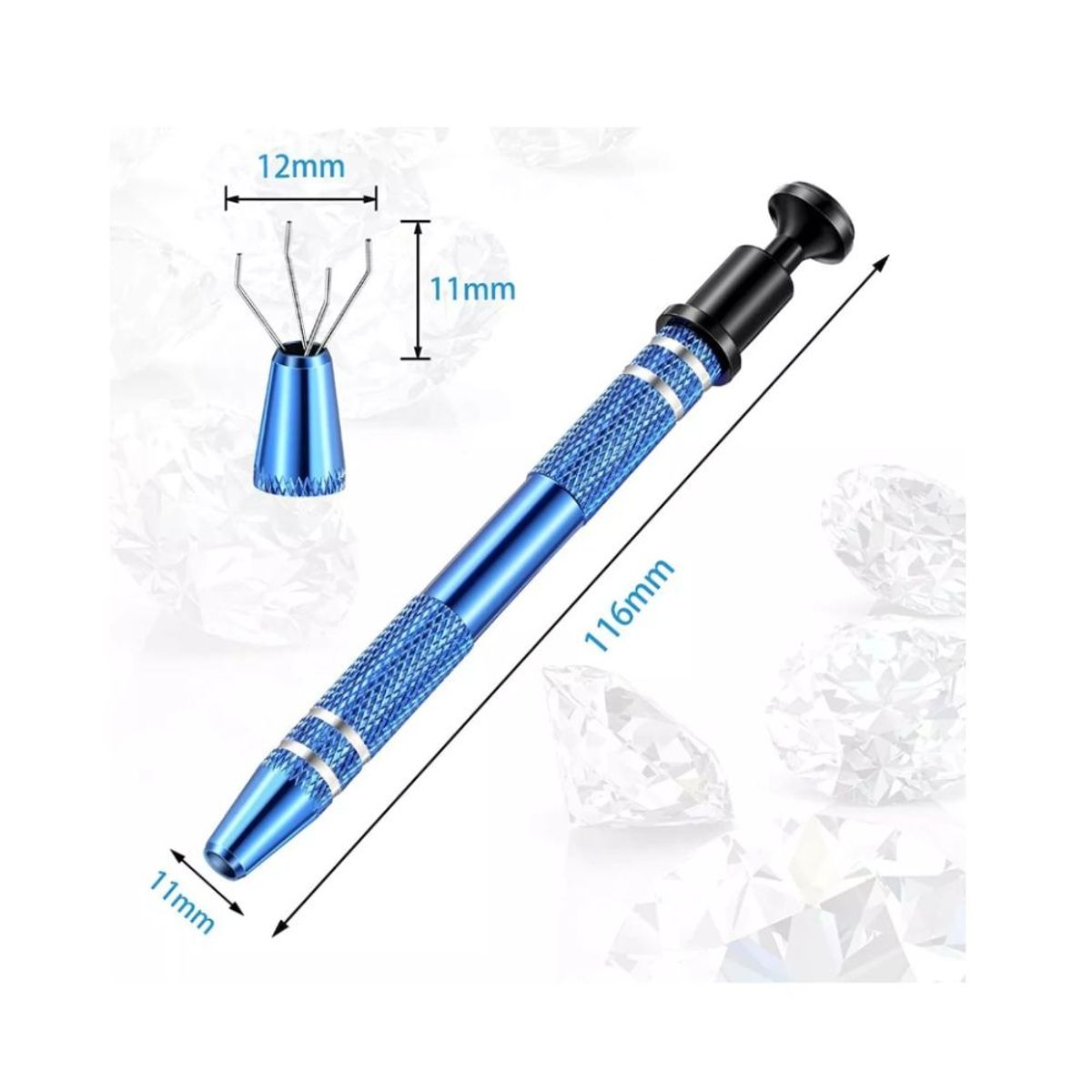 GENERICO - Pinza 4 Puntas Gema Joyería Placa Precisión Técnico Aluminio