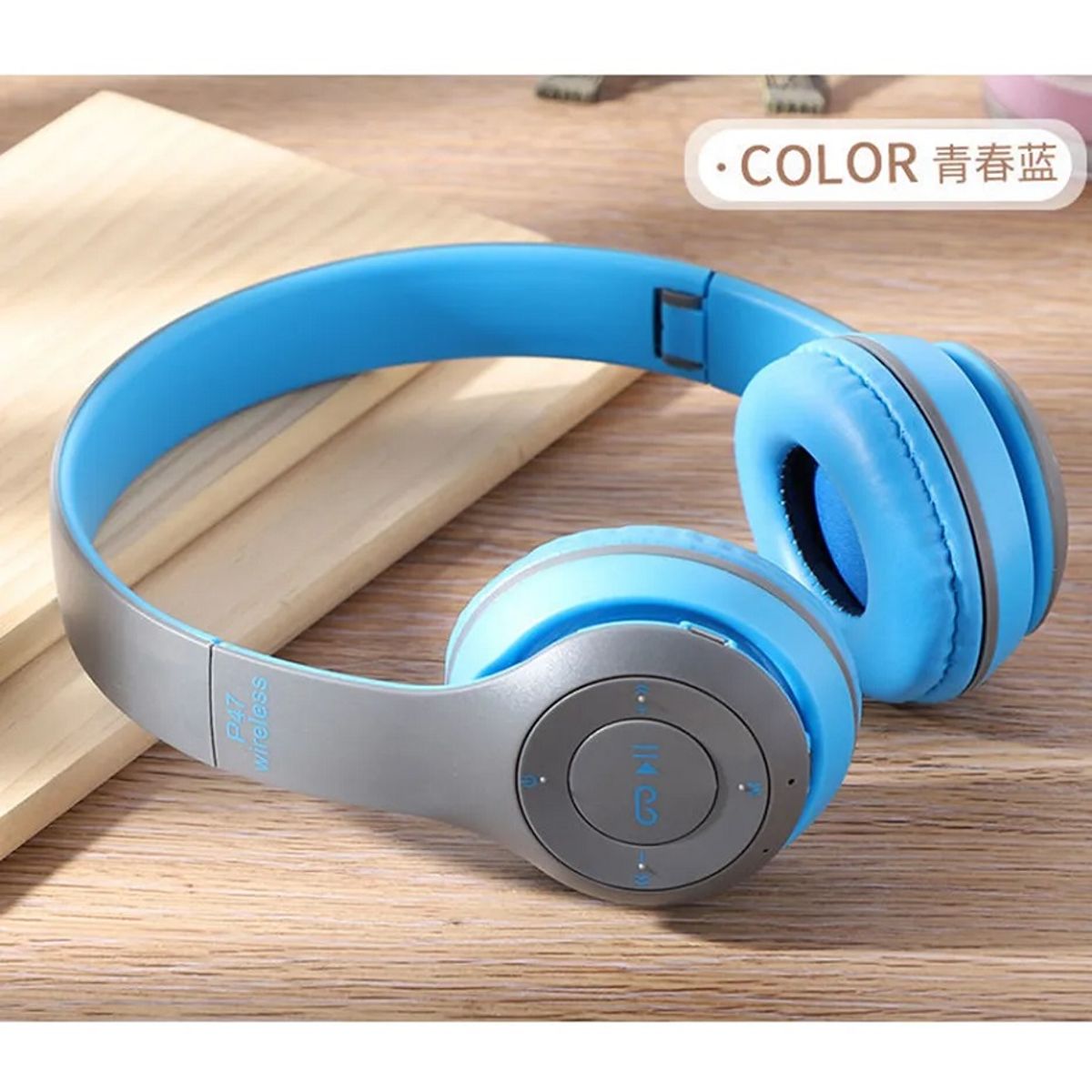 GENERICO - Audifonos p47 bluetooth 4.1 deportivos  - Azul