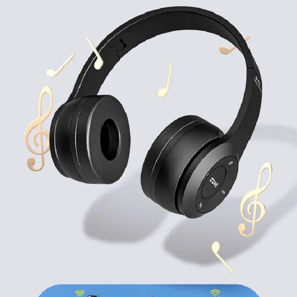 GENERICO - Audifonos p47 bluetooth 4.1 deportivos + radio- Negro