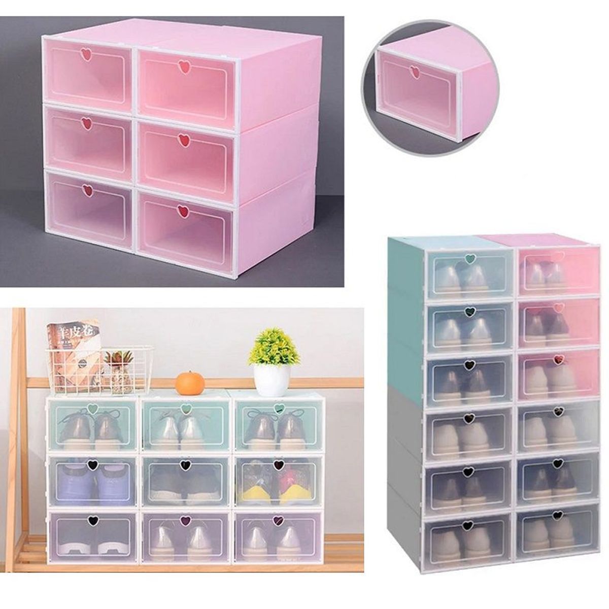 GENERICO - Pack 10 Organizador De Zapatos Caja Organizadora Transparente