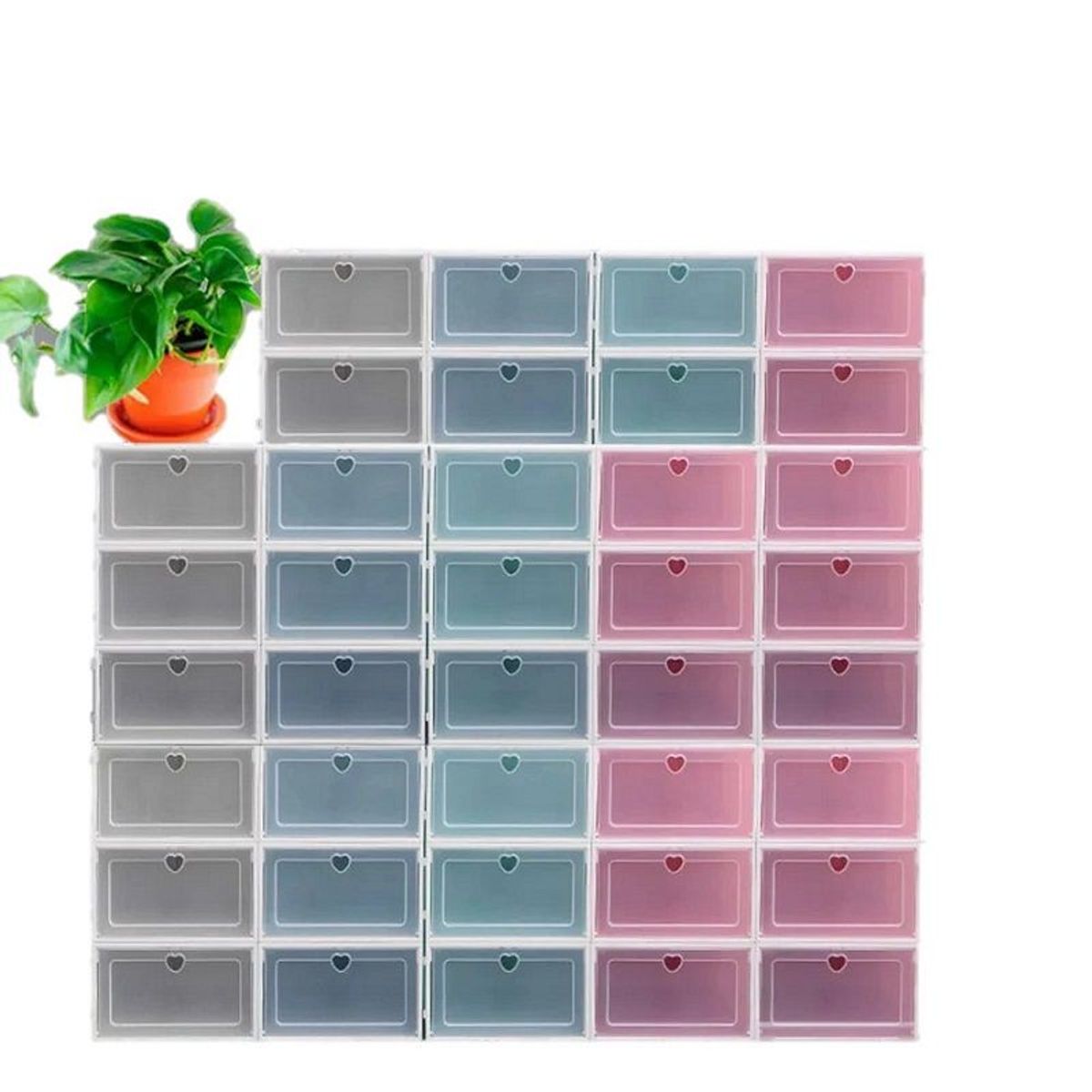 GENERICO - Pack 10 Organizador De Zapatos Caja Organizadora Transparente