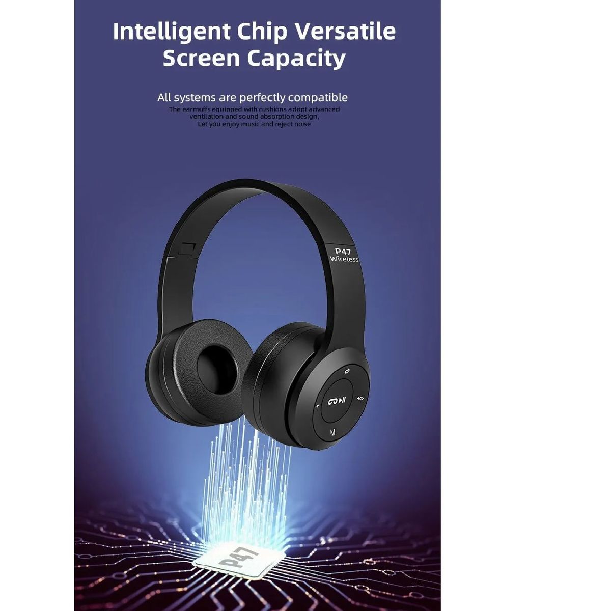 GENERICO - Audífono Inalámbrico P47 Con Bluetooth