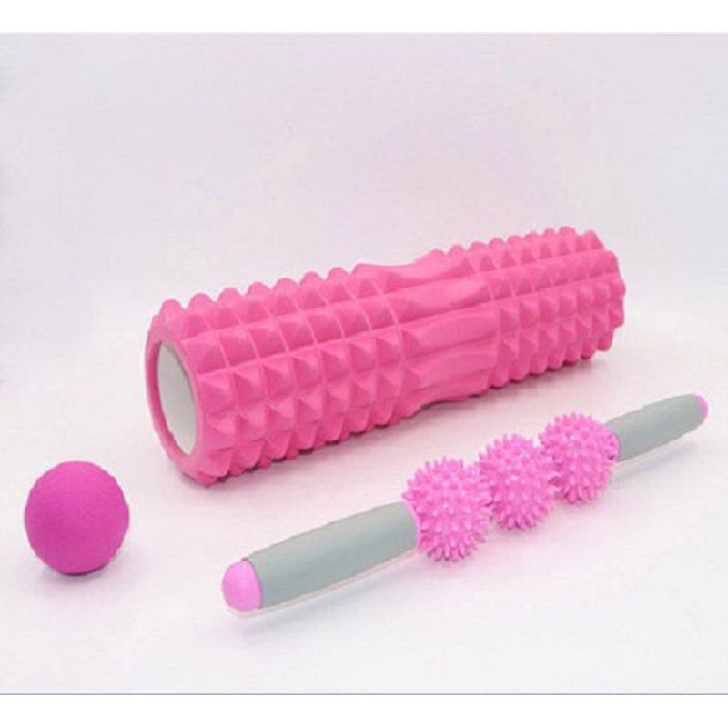 BLWOENS - Rodillo Masaje Muscular 3 en1 Rodillos de Espuma con Palos de Masaje