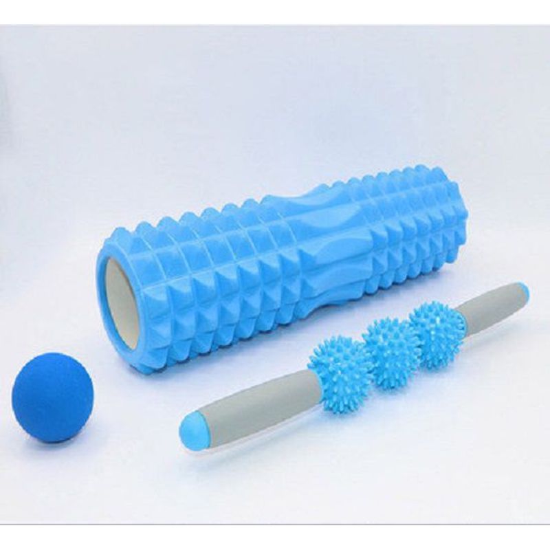 BLWOENS - Rodillo Masaje Muscular 3 en1 Rodillos de Espuma con Palos de Masaje