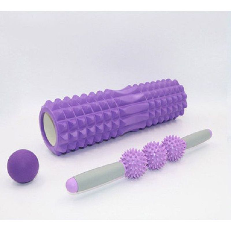 BLWOENS - Rodillo Masaje Muscular 3 en1 Rodillos de Espuma con Palos de Masaje
