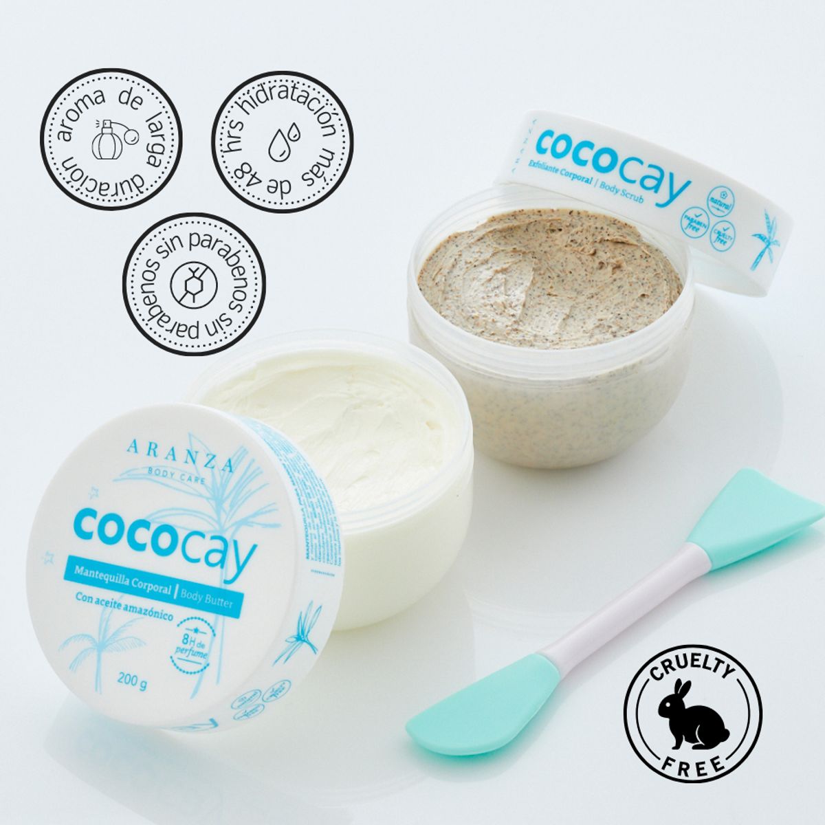 ARANZA - BOX EXFOLIANTE CORPORAL + BODY BUTTER AROMA A COCO AVAINILLADO