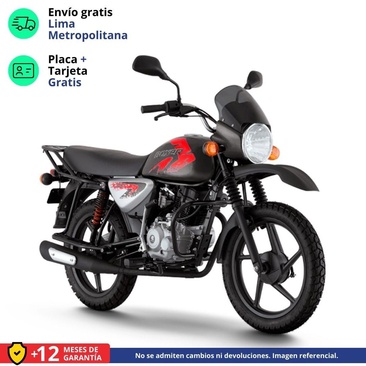 BAJAJ - MOTO DE TRABAJO BOXER 150X UG - NEGRO.