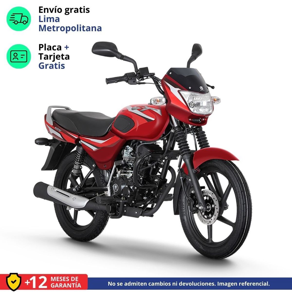 BAJAJ - MOTO PARA DELIVERY CT 125 - ROJO.