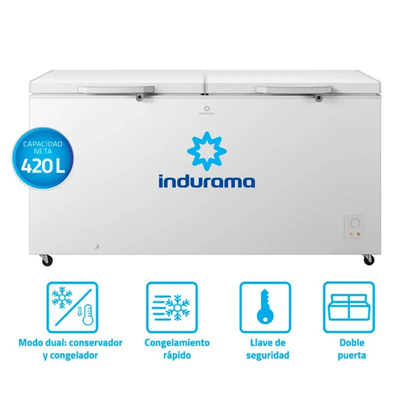 INDURAMA - Congeladora INDURAMA Defrost 420L Blanco CI-420BL