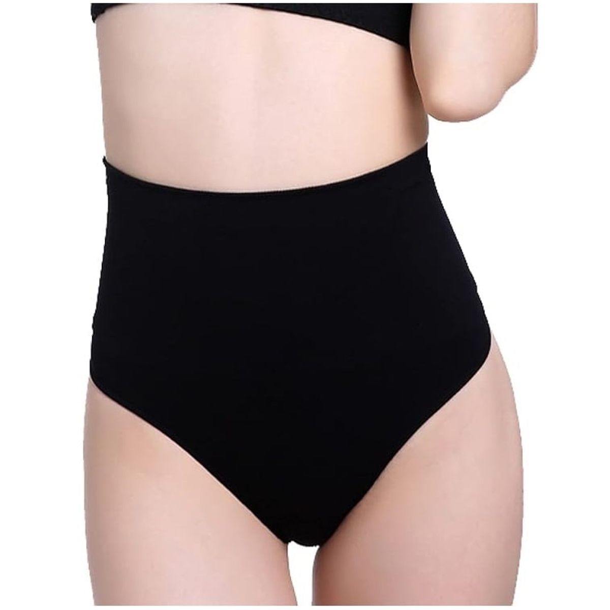 GENERICO - Faja reductora sin costuras tiro alto cómoda para mujer NEGRO