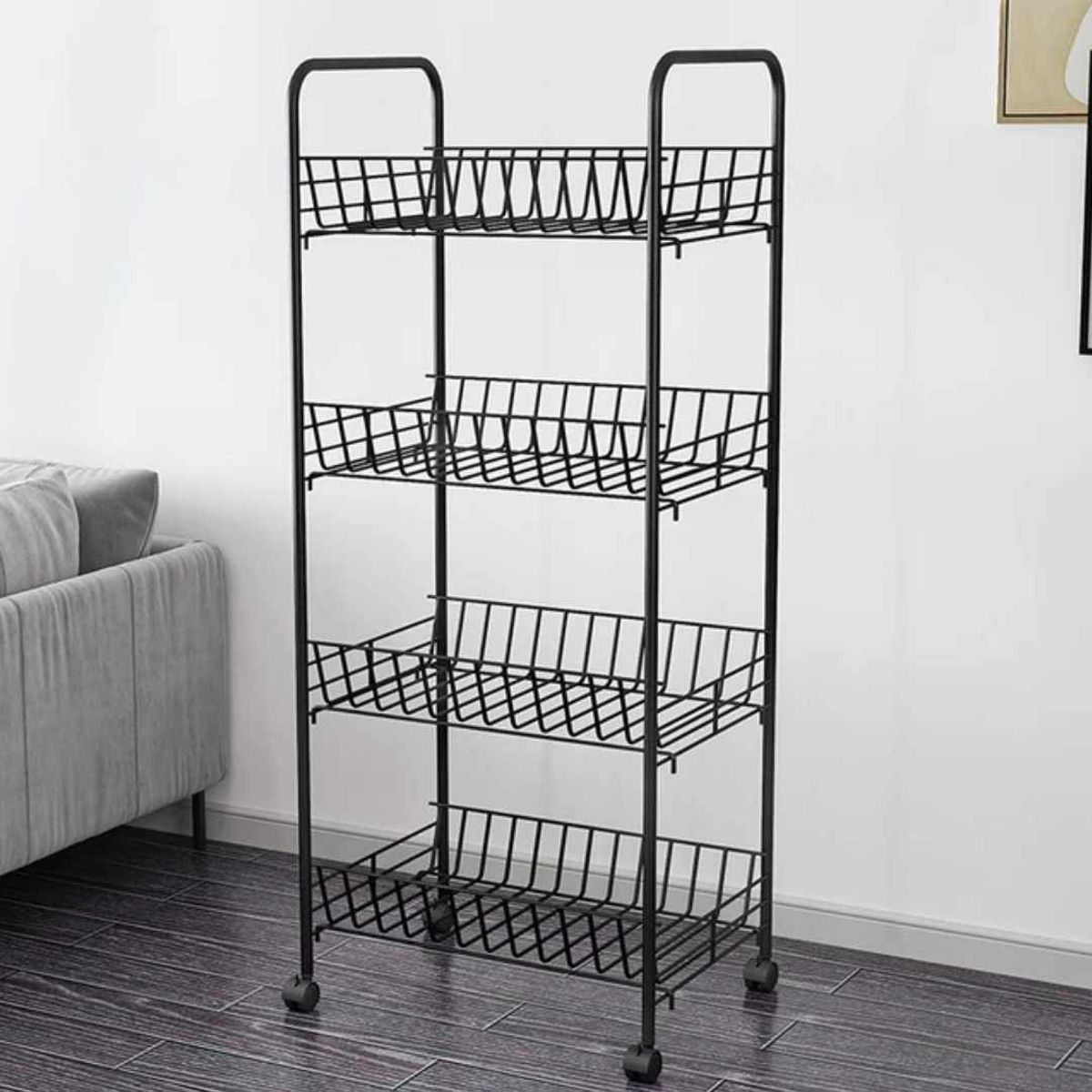 GENERICO - Verdulero Frutero de Cocina con Ruedas de 4 pisos Organizador Guinda