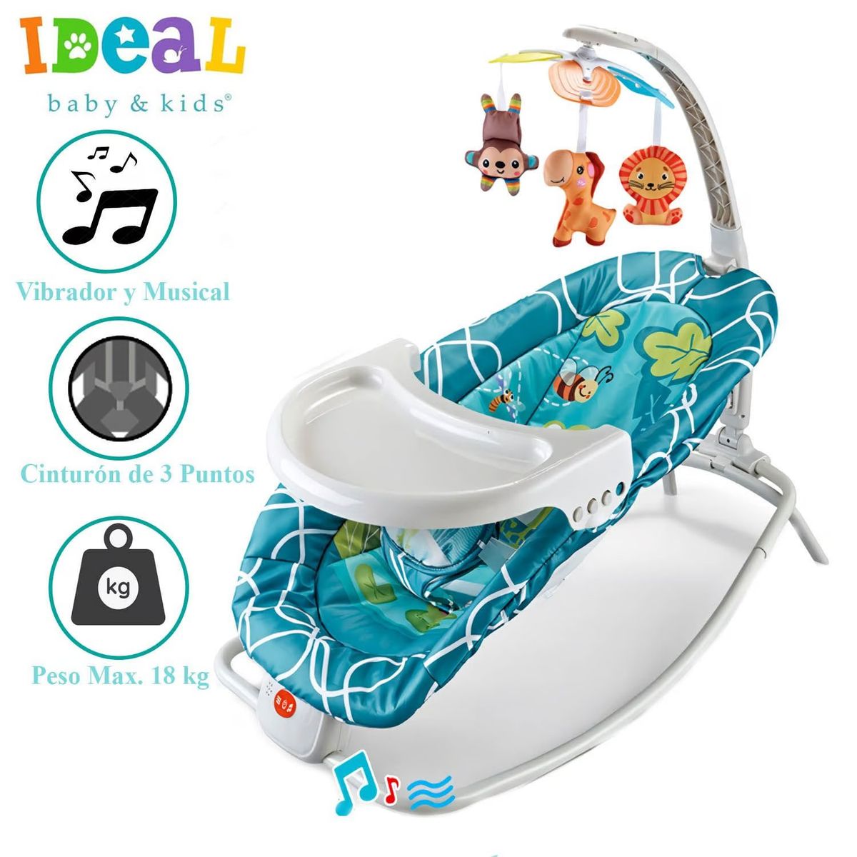 IDEAL - Silla Mecedora Ideal Musical con Vibrador Ocean Niño