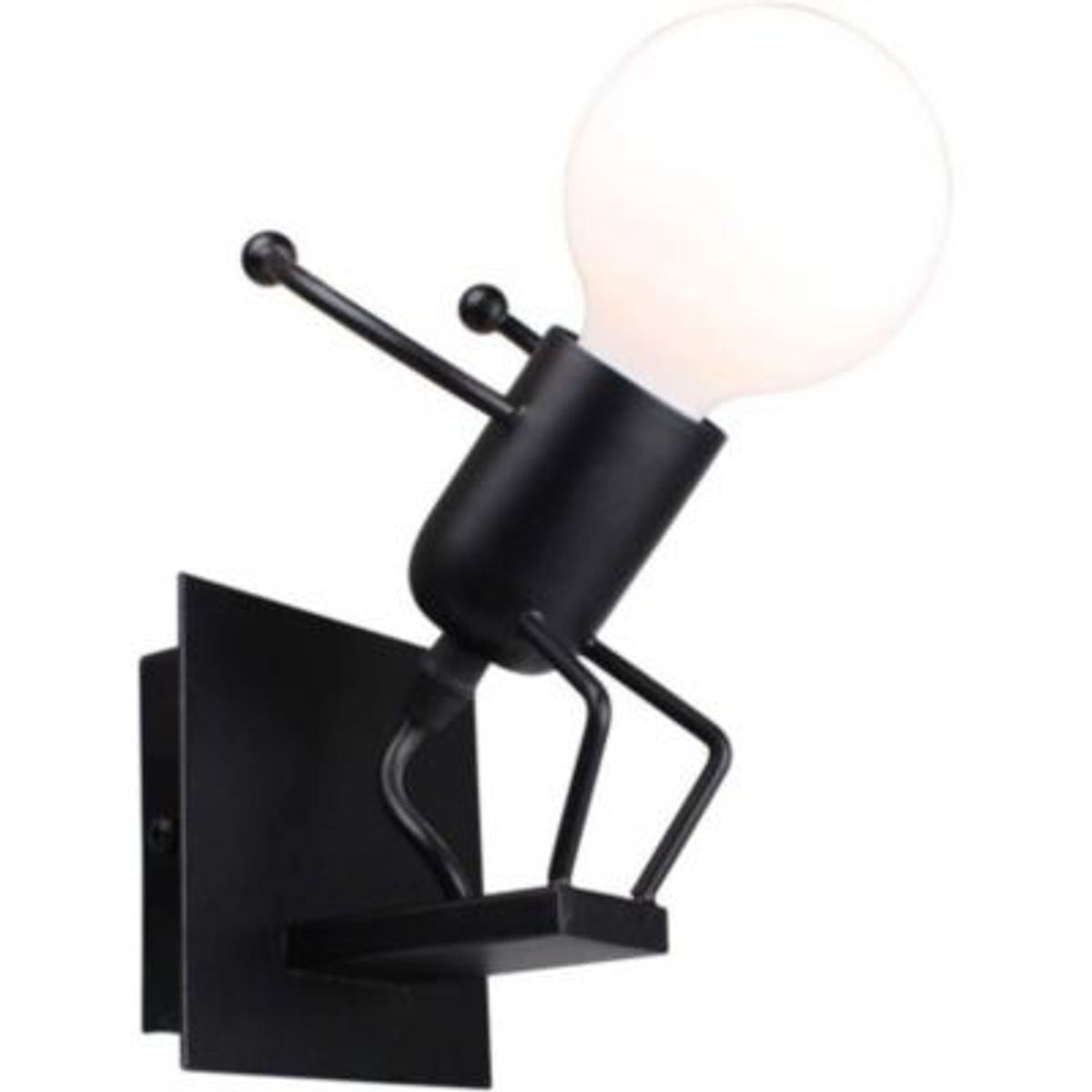 HOME NEAT - Home-neat creativa led luz lámpara de pared hierro e27 robot negro