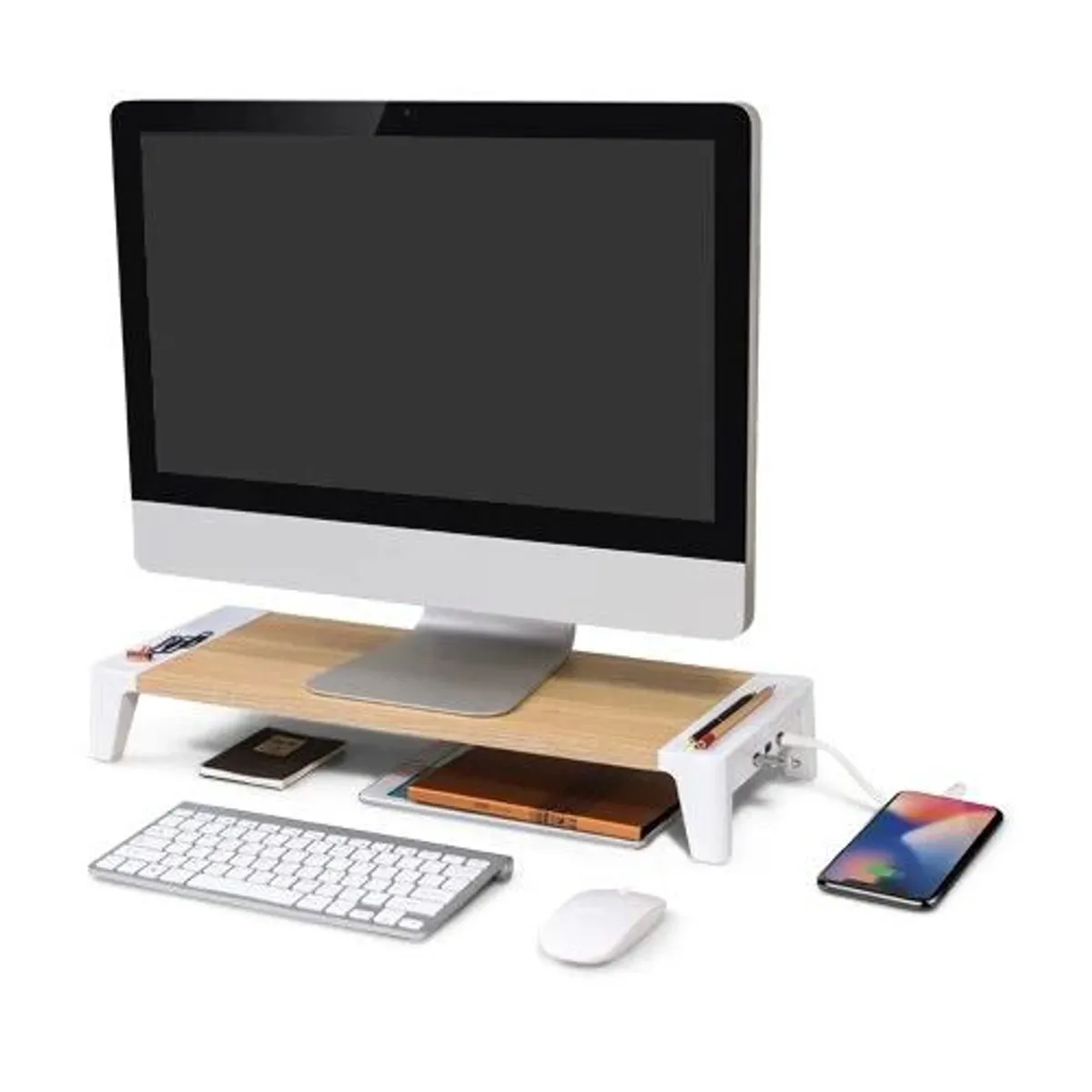 GENERICO - MONTECH - Soporte Elevador Para Monitor Con Puerto USB 3.0 - HAYA