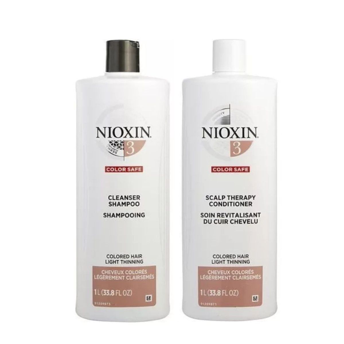 NIOXIN - Nioxin 3 Shampoo Densificador + Acondicionador para cabello teñido 1000ml