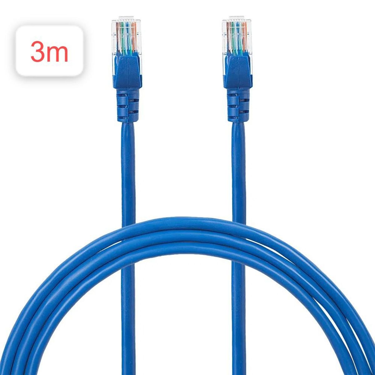 OEM - x2 Cables Internet Red 3m Adaptador Rj45 CAT6 Ethernet UTP LAN 