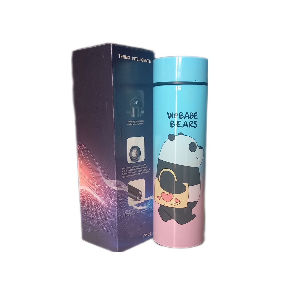 GENERICO - Termo Digital Oso Escandaloso Panda Celeste