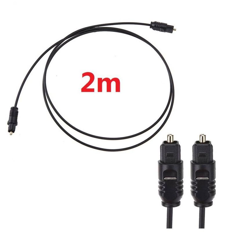 OEM - x2 Cables Audio Digital Fibra Optica 2m metros Macho para DVD PS4 Xbox