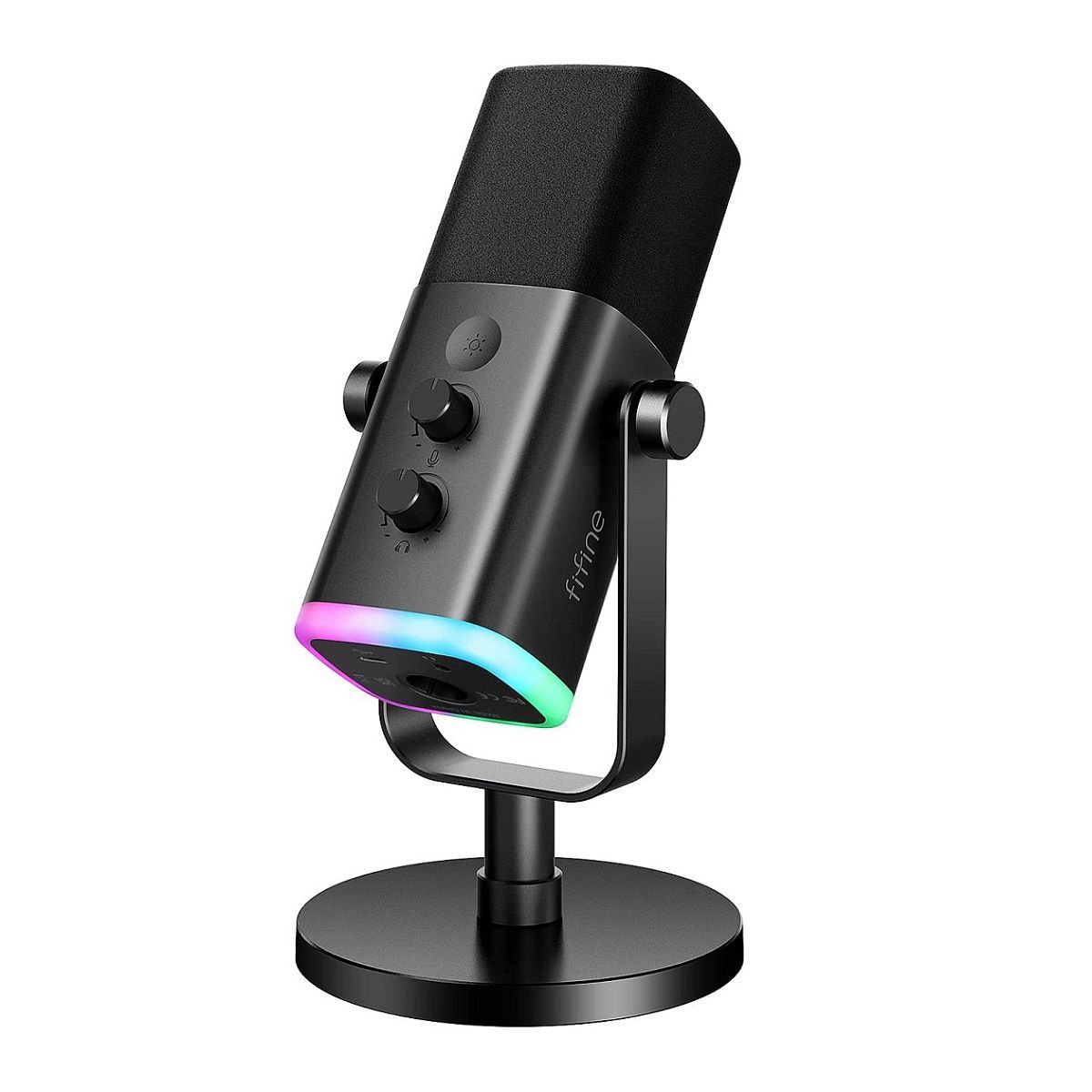 FIFINE - Fifine - Micrófono Ampligame AM8 RGB USBXLR Dynamic - Negro