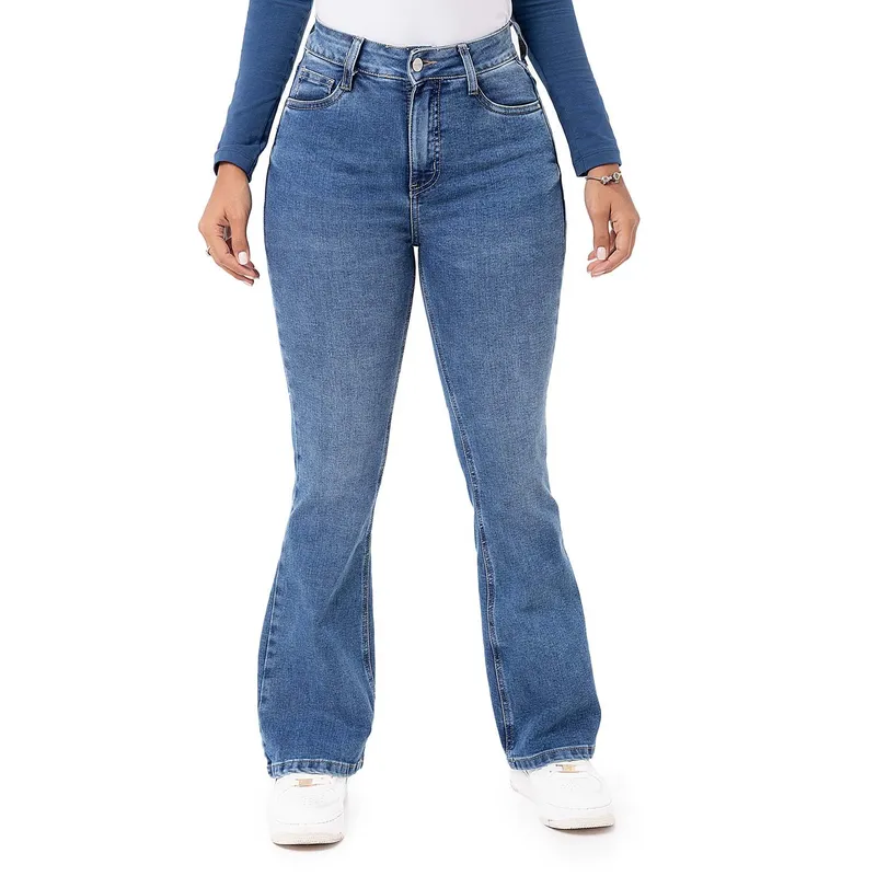 PIONIER - Pantalón Moda Denim Stretch Mujer Hallyh