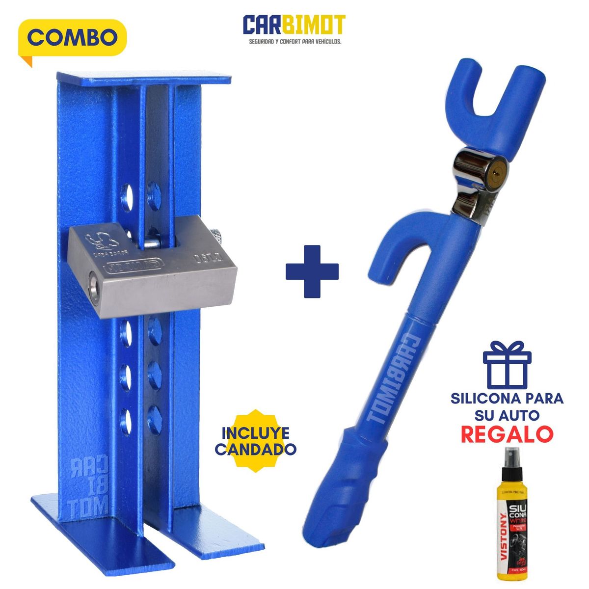 GENERICO - SEGURO BLOQUEO TRABA PEDAL VOLANTE TIMON ANTIRROBO COMBO