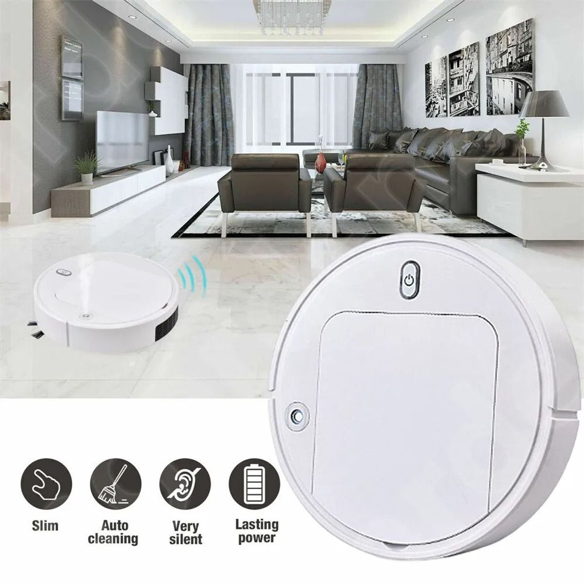 OEM - Robot Aspirador KUCALL Recargable  Función de Humidificación de 27cm