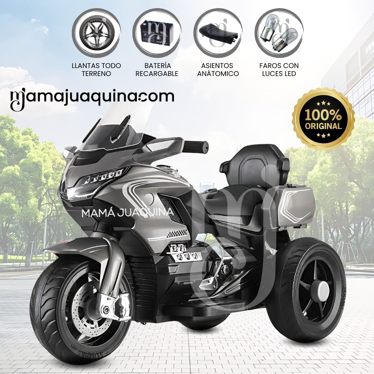 BABY - Trimoto a Batería para Niños «AVENIR» Gris