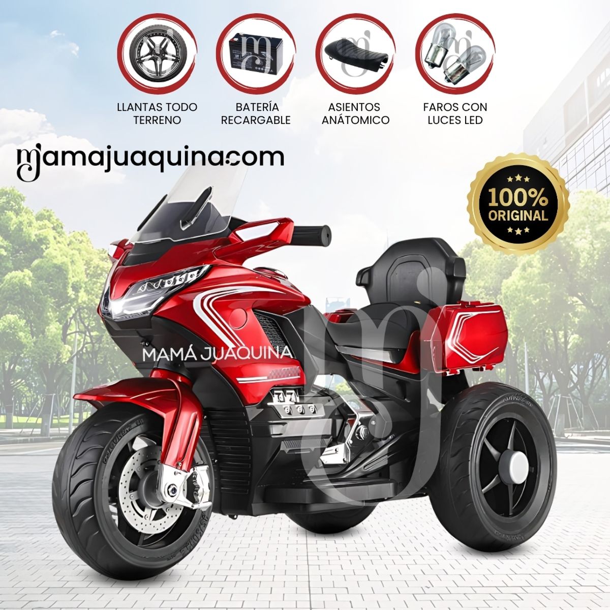 KING - Trimoto a Batería para Niños «AVENIR» Red