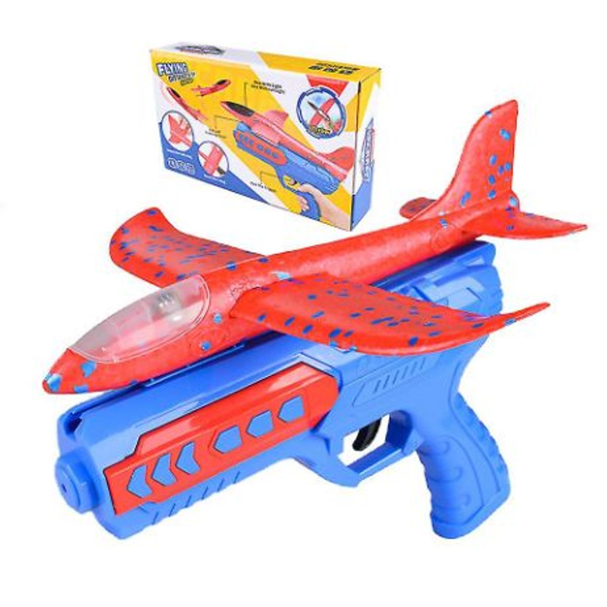GENERICO - Avión Lanzador 2 en 1 Planeador de Espuma Luz Led